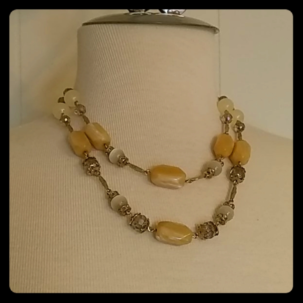 VNTG Beaded Double Strand Necklace